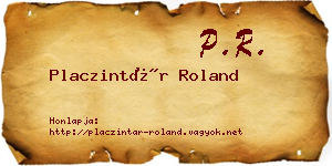 Placzintár Roland névjegykártya